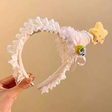 Cute Little Star Birthday Hat, Hair Hoop, Birthday Party Photo Prop, Lolita Cartoon Hair Accessory Hair Band Diadema - Baby Pink - View 4