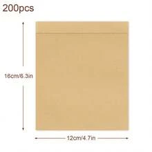 100/200pcs Paper Cookie Bags, 4.7x6.3 Inch Grease-Proof Cookie Sleeves, Small Brown Baking Bags For Packaging Donuts, Brownies, Snacks, Baked Goods - Brown - View 10