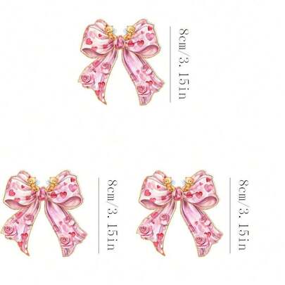 1pc/2pcs/3pcs Bear & Bow Tie Heat Transfer Patches, DIY Accessories Suitable For T-Shirts, Jeans, Sweaters, Handbags, Pillows, Cushions