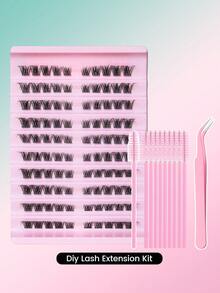 8-16mm Mixed Length Cluster False Eyelashes Set - DIY Individual Lash Extension, Soft Lightweight Wispy Natural To Dramatic Effect, Reusable Beginner-Friendly Kit Includes Tweezers And Lash Brush - View 9