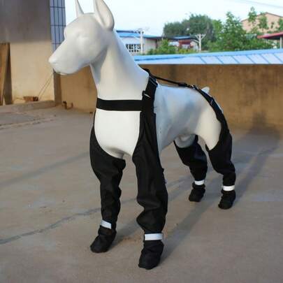New Anti-Dirty Dog Shoes Suitable For Medium And Large Dogs (Such As Husky, Alaskan Malamute, Golden Retriever, Samoyed, Etc.), With Reflective Strips, All-Season Elastic Dog Boots, Pet Anti-Dirty Pants, Waterproof Dog Pants, Outdoor Dog Protection Gear