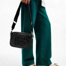 LOLA Shoulder Bag, BIMBA Shoulder Bag, Compact Square Unisex Shoulder Bag, Lightweight Yet Spacious, Adjustable Shoulder Strap. - 黑色-4 - 查看 3