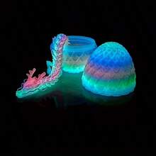 3D打印发光龙蛋模型，内部结构灵活，3D打印减压ADHD玩具，惊喜奇幻礼物 - 彩色 - 查看 8
