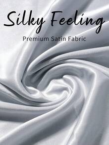 1件优雅简约缎面披肩/围巾，女士款，220*65厘米大号，适合婚礼、派对礼服、新娘礼服配饰，柔软垂坠，显瘦效果 - 彩色 - 查看 7