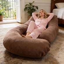 Pregnant Woman Pillow, Full-Body Pregnant Woman Pillow With Removable Pillowcase, Support Back, Legs, Abdomen, Buttocks, 57-Inch Pregnant Woman Pillow, Essential For Pregnancy, Adult Body Pillow,Valentines Decorations - Coffee Brown - View 3