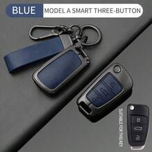 Car Key Fob Cover (With Key Chain) - Suitable For Audi A1, A3, A4 8P, 7.99L, 8V, A5, B6, B7, A6, A7, C5, C6, Q2, Q3, Q5, Q7, 4F, S3, S4, S6, RS3, TT Models - Minimalist & Fashionable Design - Multicolor - View 6