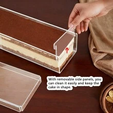 Transparent Acrylic Tiramisu Mold With Lid, Detachable Rectangular Cheesecake Mold, Mousse Square Cake Display Box, Cake Tray - Multicolor - View 3