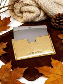 Tom Ford Metal Double-Sided Makeup Mirror With Card Clip, Touch Control Cosmetic Mirror, Card Wallet - Gold - View 7