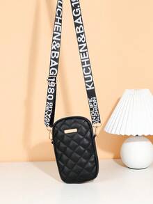 一套学生休闲可爱卡通斜挎包，包含零钱包、绗缝刺绣手机袋和化妆包，配有可调节肩带，小巧便携，适合日常使用，是馈赠佳品。 - 手機包 - 查看 3