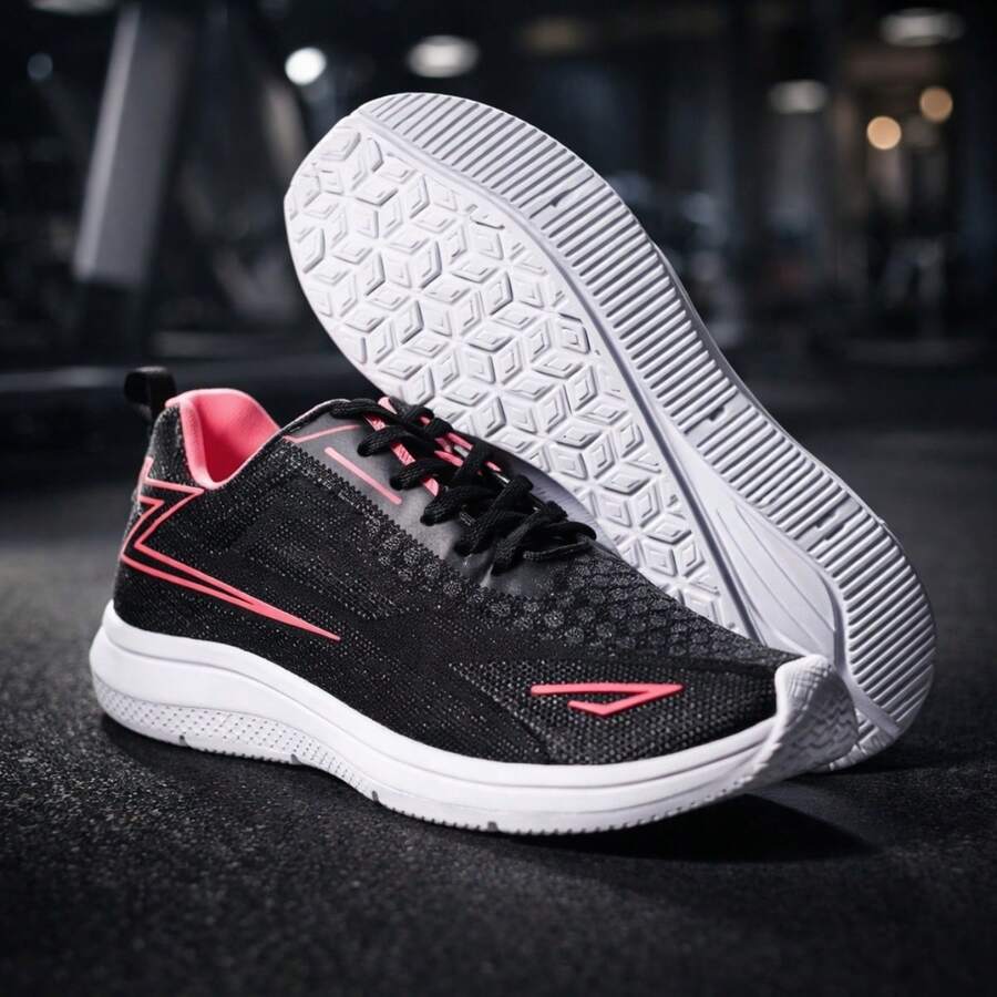 Men's And Women's Fitness Shoes, Black, Lightweight, Comfortable, For Gym, Running, Training, And Walking, Sizes 34 To 43 - RF02 - Đen/Hồng SB - Xem 1