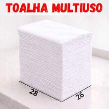 Toalha Multiuso 28x26cm Para Cozinha Banheiro e Limpeza Diária - Branco - Visão 2