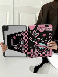 心形图案，1 件装，精美设计，720 度旋转亚克力透明水晶后盖，是一款具有防摔功能的保护壳。它还具有睡眠和唤醒功能。适用于第十代 Galaxy Tab S6 Lite 10.4、S11/S9/S8/S7/A11/A9、荣耀 8、荣耀 X9A、iPad 2 2025（11 英寸）、iPad Air 2。 - 彩色 - 查看 1