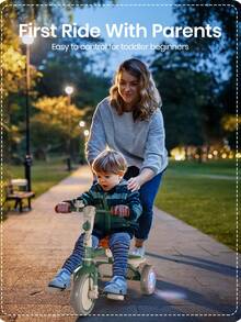 Besrey Colorful Lighting Toddler Tricycle For Ages 18 Months To 5 Years, Toddler Bike With Bell, Kids Tricycle, Gift For 2-5 Year Olds, Toy For Boys And Girls, Tricycle For Toddlers - Green - View 10