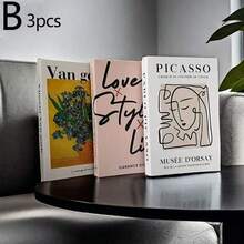 3 piezas Libros decorativos modernos, libros falsos plegables, libros falsos para mesa de café, libros de exhibición para estantería, decoración para oficina en casa - Unitalla - Ver 14