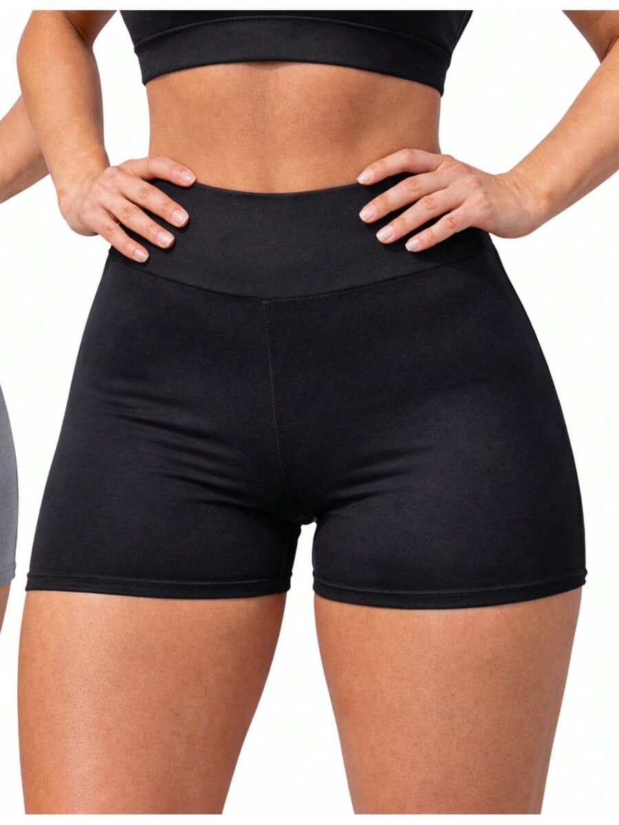 Women's Adult Leggings In Supplex Fabric With Double Waistband, Sizes P To GG (Sizes P To GG) - Promotion - Ready To Ship - màu đen - Xem 1