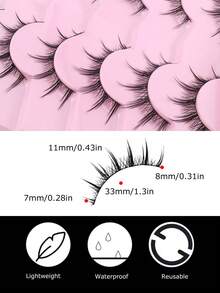 7 pares de pestañas postizas coreanas de punta puntiaguda y gruesas con diseños de dibujos animados, pestañas falsas naturalmente rizadas para ojos grandes de muñeca, pestañas postizas hechas a mano y cómodas - Ver 5
