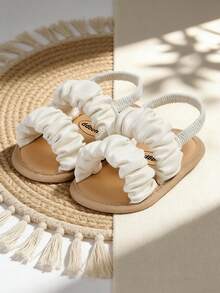 Infant Girls' Summer Sandals, Soft Sole Outdoor Toddler Shoes, Cute Breathable Infant Beach Walking Shoes - White - View 6