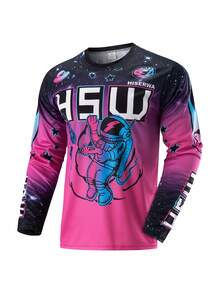 Quần áo xe đạp địa hình leo núi Enduro, áo thun xe đạp MotoDownhill, áo thun nam kiểu Boyfriend Style, áo đạp xe MTB. - Màu tím - Xem 13