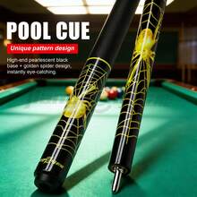 12.5mm Novelty Spider Pattern Cool Yellow Carbon Fiber Glass Fiber Billiard Cue Stick, Suitable For American Pool Table Entertainment And Clubs - Yellow - View 1