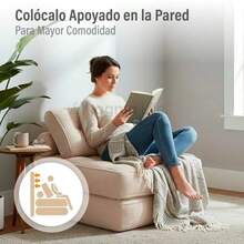 sofás y sofásMAGMALIFE Sofá Plegable 2 en 1 Terciopelo Suave Relleno de Memory Foam Respaldo Antideslizante Color Beige 85x85x78 cm Se Convierte en Cama Ideal para Sala Recámara u Oficina - Beis - Ver 6