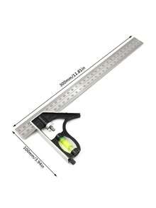 1pc Precision Adjustable Angle Square With Bubble Level - 45/90 Degree Angle Ruler, Multi-Functional Industrial Measuring Tool - Multicolor - View 6