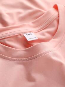 2 Stücke/Set Mädchen Sommer Top und Hose, locker sitzende Kurzarm T-Shirt mit "67" Buchstaben Muster, Top & weite Hose 2 Stücke Set, lässiger minimalistischer Stil, geeignet für Zuhause, Outdoor-Aktivitäten & Alltagstragen - Pink - Übersicht 8