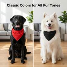 3件套超值组合装：水牛格纹狗狗三角巾，经典红黑格纹三角围巾，可调节可水洗口水巾（适合大型犬） - 紅色 - 查看 5