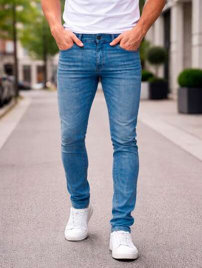 Shendy Vendy Pantalones para Hombre slim fit jeans ajustados corte slim fit para hombre   ajustado