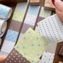 复古波点和纸胶带套装，装饰性遮蔽胶带，适用于子弹笔记、计划本和DIY手工项目，装饰贴纸，剪贴簿用品，文具，趣味贴纸，Kindle - 長方形 - 查看 8