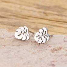 1 Pair Turtle-Back Bamboo Leaf-Shaped Golden Earrings, Suitable For Casual Daily Commuting And Leisure Occasions. - GED880 - View 8