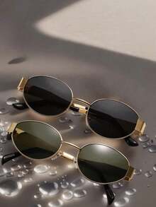 2 pares de gafas de mujer con montura de metal ovalada/poligonal, adecuadas para uso diario y actividades al aire libre - Multicolor - Ver 12