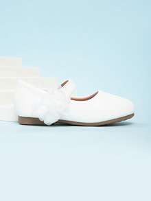 Zapatos de niña con cierre de gancho y bucle, estilo princesa, unicolor, nueva colección primavera 2026 - Blanco - Ver 6