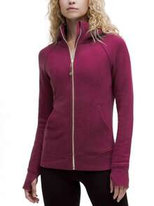 Lululemon Women's Scuba Full-Zip Hoodie Classic Hooded Jacket Fit Track Jacket Full Zip Outerwear Breathable Warm Athletic Sweatshirt With Thumbholes - 查看 1