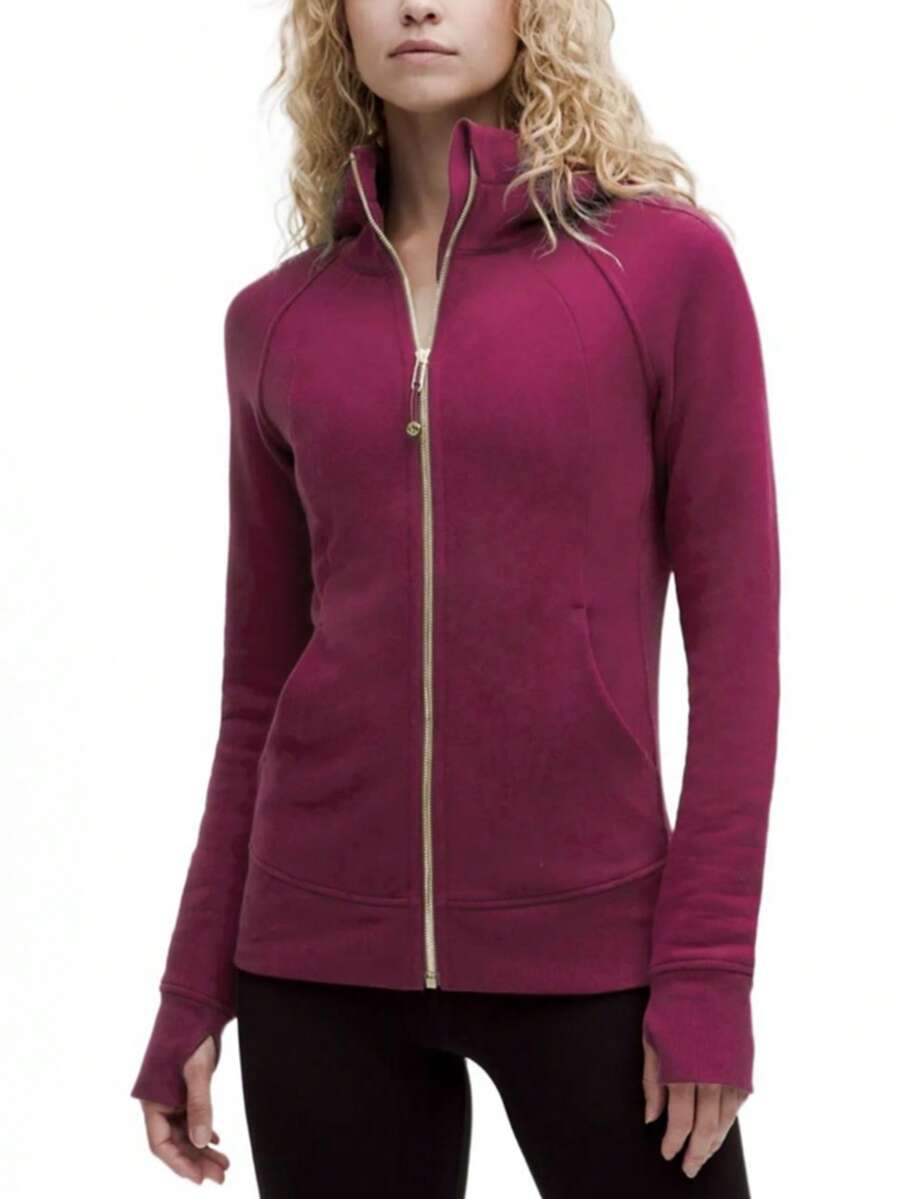 Lululemon Women's Scuba Full-Zip Hoodie Classic Hooded Jacket Fit Track Jacket Full Zip Outerwear Breathable Warm Athletic Sweatshirt With Thumbholes - 查看 1