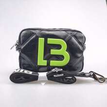 Bolso de hombro LOLA, bolso de hombro BIMBA, bolso de hombro unisex cuadrado compacto, ligero pero espacioso, correa de hombro ajustable. - Negro-3 - Ver 1