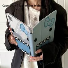 Cute Blue Bow Pattern Aesthetic Tablet Case For Pencil Holder, Auto Wake/Sleep Tablet Protective Cover With  10th 11th 9th  Air 4th 8/7/6/5th For  Pro Generation Case Birthday Holiday Christian Religious Gifts For Women - 可愛的藍色蝴蝶結 - 查看 8