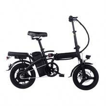 14-Inch Foldable Adult Electric Bicycle, 330 Lb Load Capacity, Maximum Speed 20 Mph, 48V Lithium Battery With Approximately 18-28 Miles Of Range, 14-Inch Tires, Portable Folding Design, Suitable For Outdoor Riding And Exercise, Urban Commuting, Removable Lithium Battery, Centrally Mounted Shock Absorber, Battery Level Display, Speed Switch, Adult Gift. - View 6