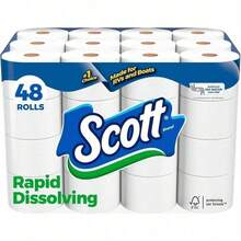 Scott Rapid-Dissolving Toilet Paper For RVs & Boats – 4 Double Rolls (231 Sheets/Roll), Septic-, Clog-Free, 1-Ply - 1 - Xem 11
