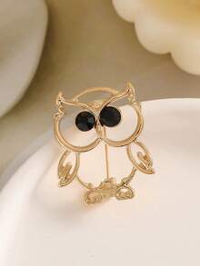 1pc Minimalist Chic Smooth Owl Brooch, Gold/Silver Color, Versatile Elegant Luxury Boutique Accessory For Women Gifts For Mother, Father, Graduation, And Teacher - Multicolor - View 8