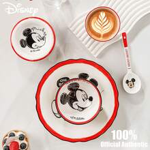 Disney 迪士尼官方米奇极简风单人餐具礼盒套装【杯子+勺子+碗+盘子】，陶瓷餐具套装，高品质乔迁礼物 - 彩色 - 查看 6