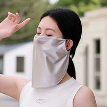 1PCS Summer Breathable Face Mask, Comfortable Ear Loops, Lightweight Luxury Half-Face Mask, Elastic Ear Protection, High Elasticity Without Being Tight, Suitable For Outdoor Cycling And Sports, Windproof And Sun-Blocking Face Mask - 淺灰 - 查看 9