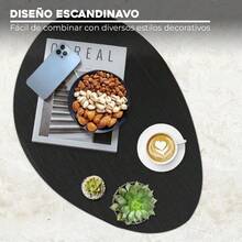 Set 2 Mesas Centro Lateral Auxiliar Madera Minimalista 65cm - Negro - Ver 5