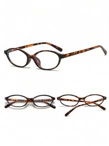 一副女士时尚椭圆形眼镜 - 复古透明设计，完美展现学院风范，视野清晰 - 彩色 - 查看 7