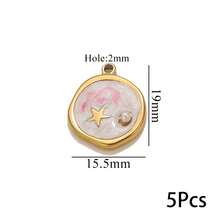 1/5pcs Lot Stainless Steel Charms Oval Dolphin Enamel Fish Charm Jewelry Making Materials For DIY Earring Pendant Supplies Crafts - Yellow Gold - View 23