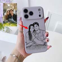 Customized Line Drawing Phone Case For IPhone 17, 16, 15, 14, 13, 12, 11 Pro Max And Plus Series, Anti-Fall And Wear-Resistant, UV Printing Handwritten Brush Stroke Style, Great Birthday Gift - White - View 7