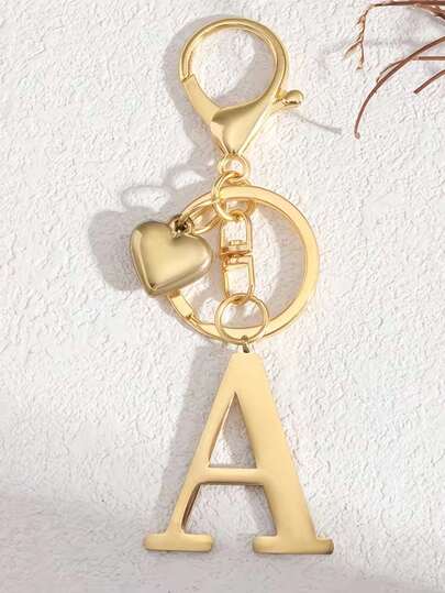 Keychains In The Shape Of Metal Hearts Featuring Letters Are Ideal For Women And - Charming Initial Letter Adornments For Purses, Bags, And Backpacks