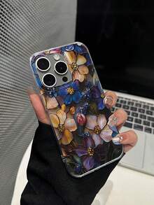 Ốp điện thoại họa tiết hoa kính màu cổ điển, thiết kế nghệ thuật thanh lịch độc đáo, phù hợp với 16/15/14/13 Pro Max, ốp bảo vệ chống rơi cho iPhone 17/17 Pro/17 Pro Max - Nhiều màu - Xem 6