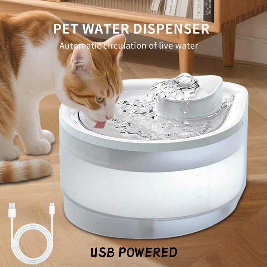 Wireless Cat Water Fountain, Automatic Sensor-Activated Water Dispenser,88oz / 2.5L USB Powered Cordless Pet Water Fountain For Cats Indoor With Motion Sensor, Ultra Quiet Pump - 2.5L - 查看 1