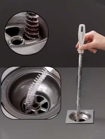 1/3 piezas Cepillo limpiador de desagüe expandible, adecuado para el desagüe del baño y la cocina, atrapador de cabello, herramienta de destranque manual, ideal para la limpieza de tuberías del hogar, suministros de limpieza esenciales para el hogar