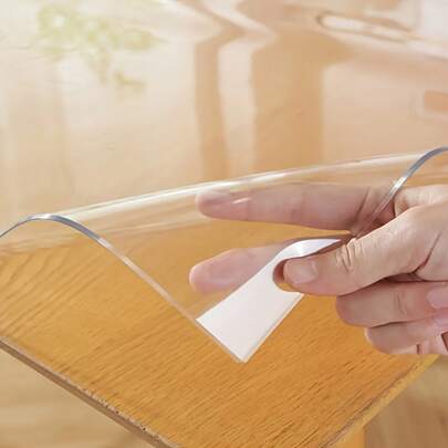 1pc Luxury Transparent Tablecloth - 0.25mm Thick PVC, Scratch-Resistant And Heat-Resistant, Protective Film For Dining Tables And Coffee Tables - Suitable For Home, Office, Hotel Use - Elegant Square Design, Tablecloth
